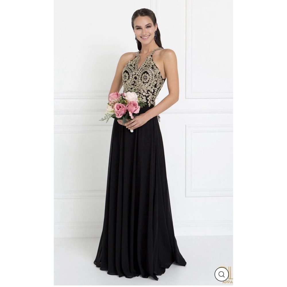 Long Open Back Chiffon Dress by Elizabeth K Size XL